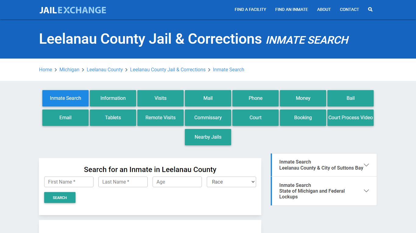 Leelanau County Jail & Corrections Inmate Search - Jail Exchange