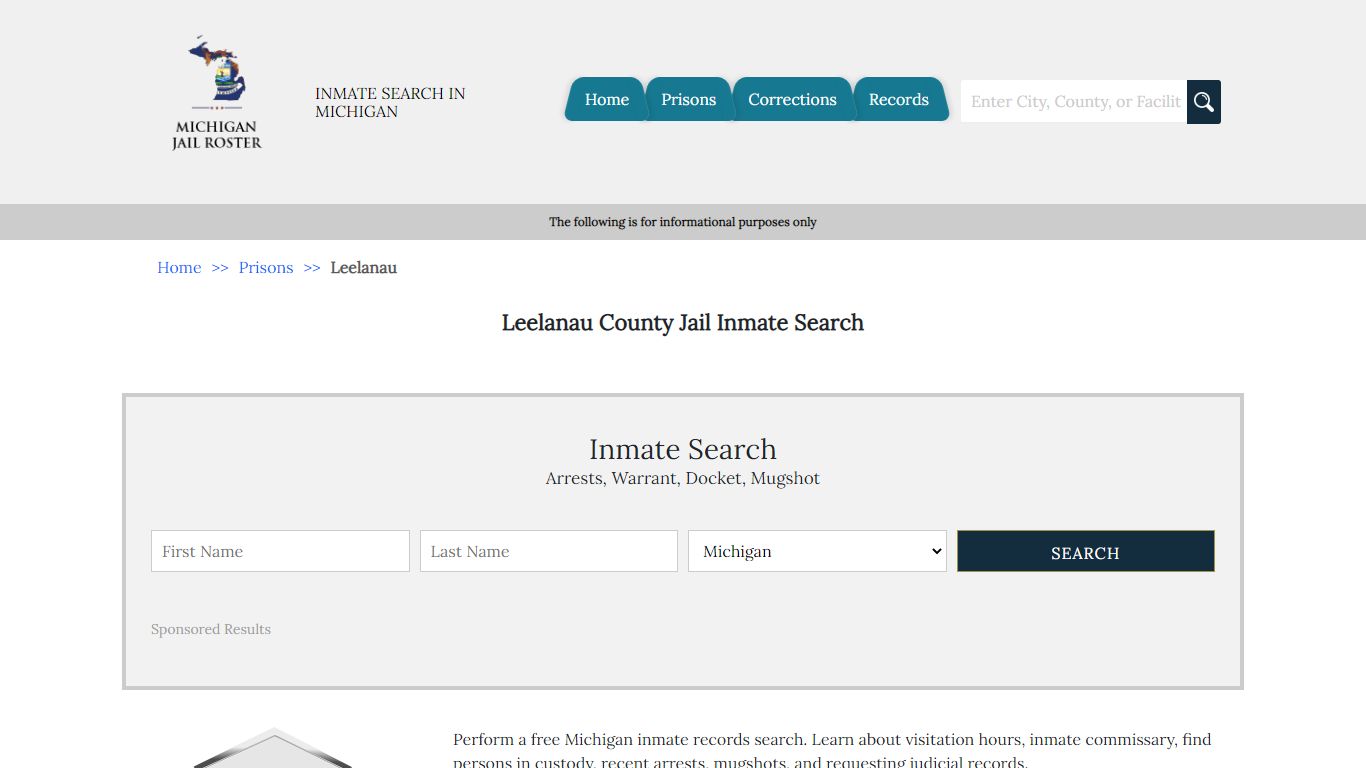 Leelanau County Jail Inmate Search | Michigan Jail Roster